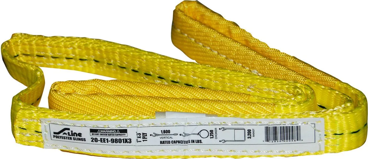 Ancra 20-EE1-9801X6 Élingue de levage oeil à oeil à boucle plate 1" x 3' 1 pli