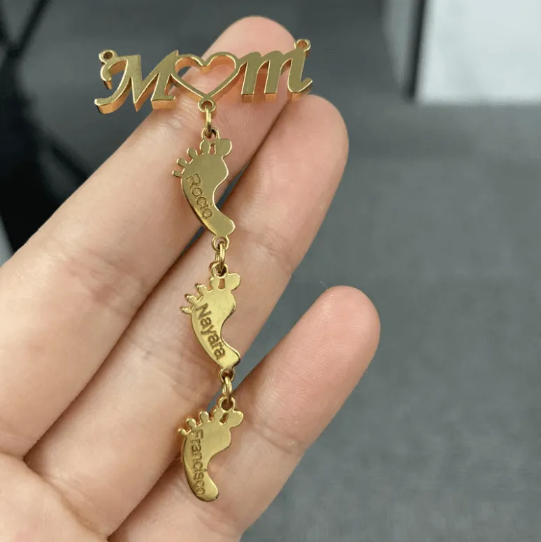 Collier Baby Feet Mom