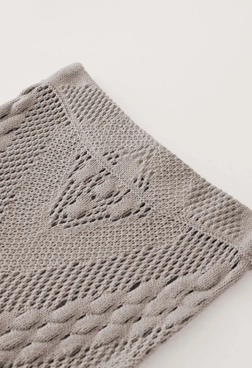 Ensemble débardeur et jupe en maille pointelle gaufrée en sauge