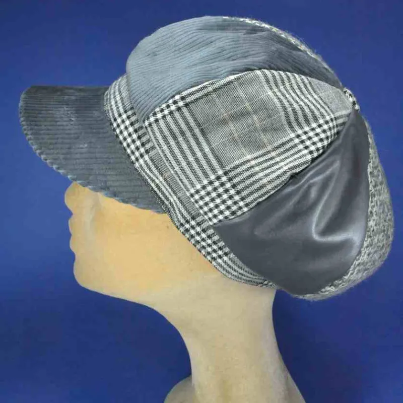 Gavroche patchwork velours, couleur anthracite | Gavroche pour femme