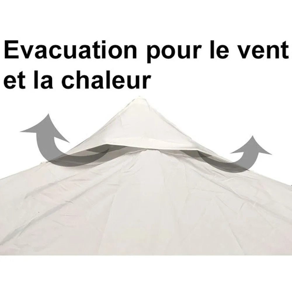 Stand tente pliante alu 300x300cm 3 murs + 2 tables + auvent gris