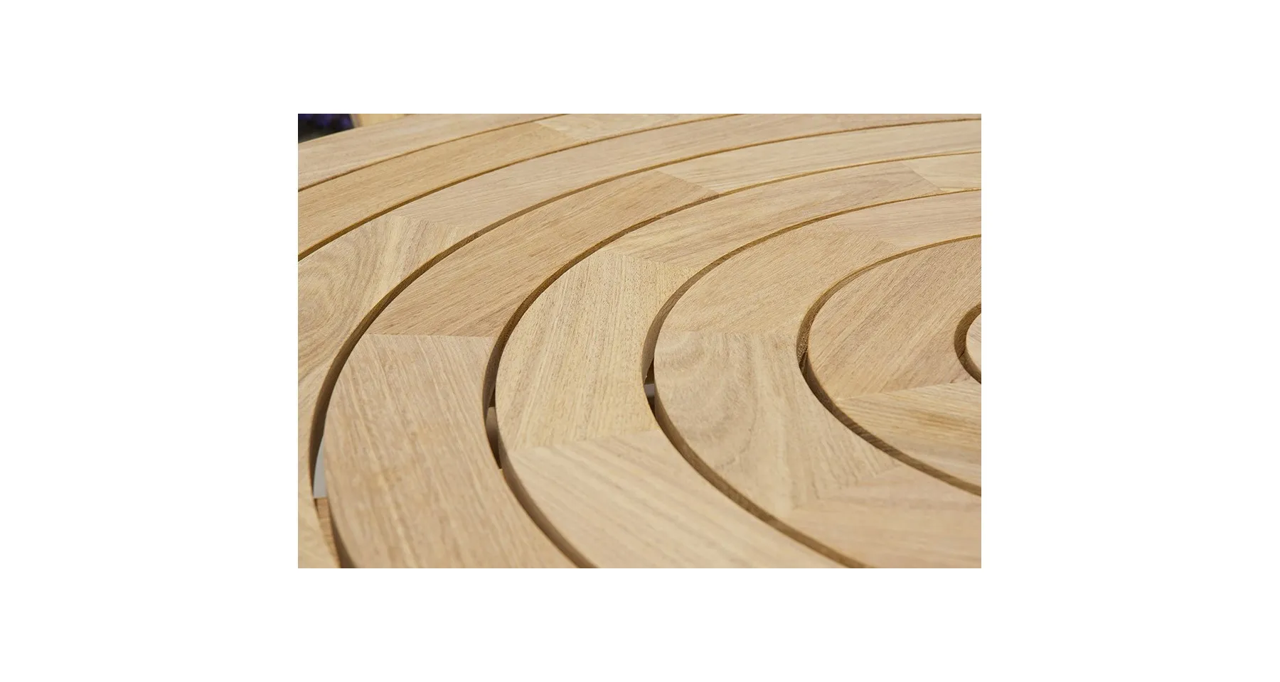 Table de jardin ronde pliante Bengal en chêne massif