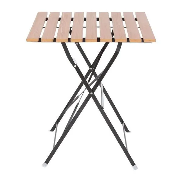 Table de patio carrée pliante Bolero imitation bois 60cm GJ765 acheter à bas prix 
