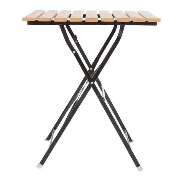 Table de patio carrée pliante Bolero imitation bois 60cm GJ765 acheter à bas prix 