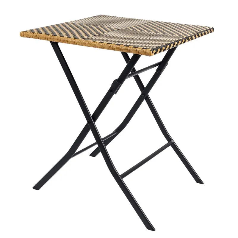Table pliante tresse noir et nat