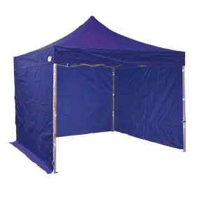 Tente pliante aluminium 300x300cm bleu foncé + 3 murs offerts